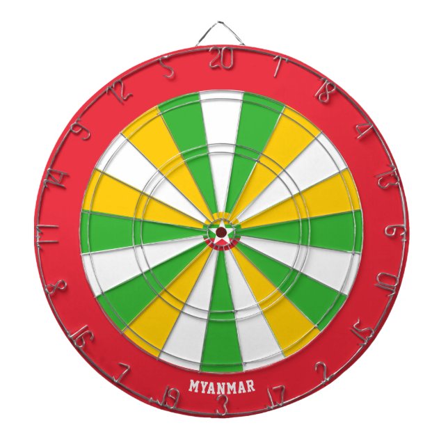 Myanmar Flag Patriot's Bullseye Dartboard (Front)