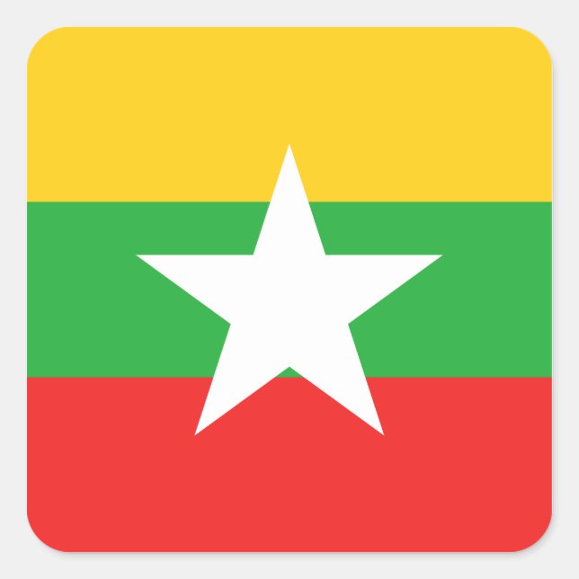 Myanmar Flag Sticker (Front)