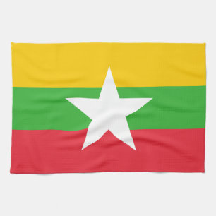 Myanmar Flag Tea Towel