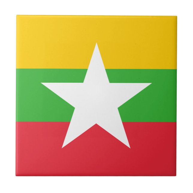 Myanmar Flag Tile (Front)