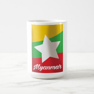 Myanmar Flag travel poster Coffee Mug