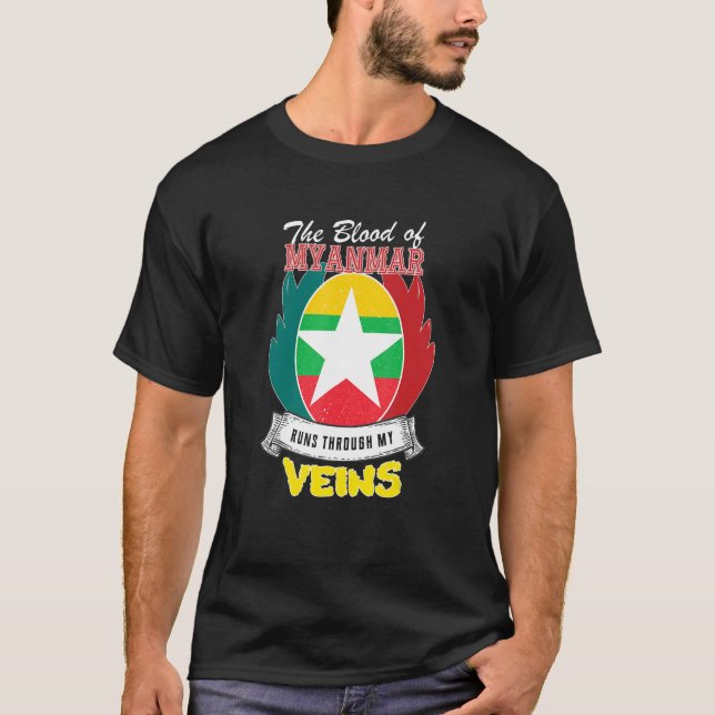 Myanmar In My Veins T-Shirt (Front)