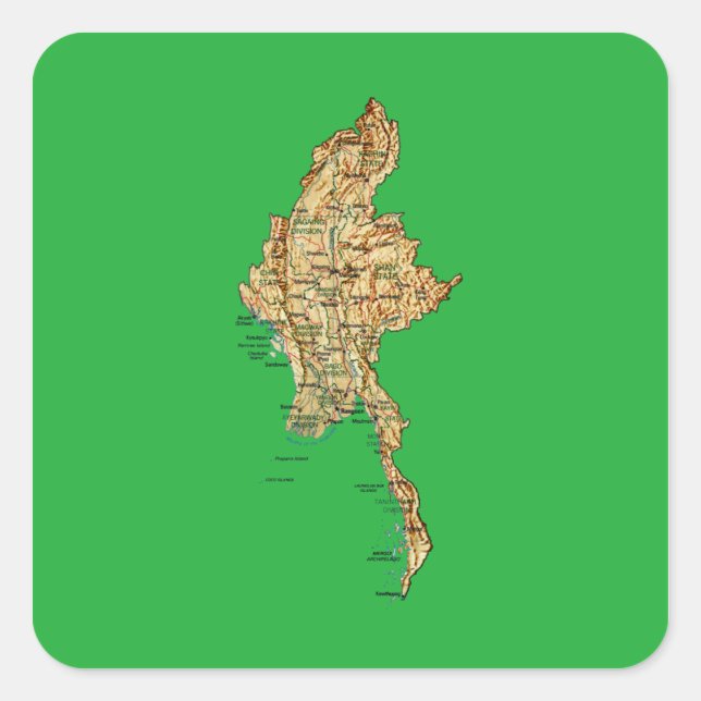 Myanmar Map Sticker (Front)