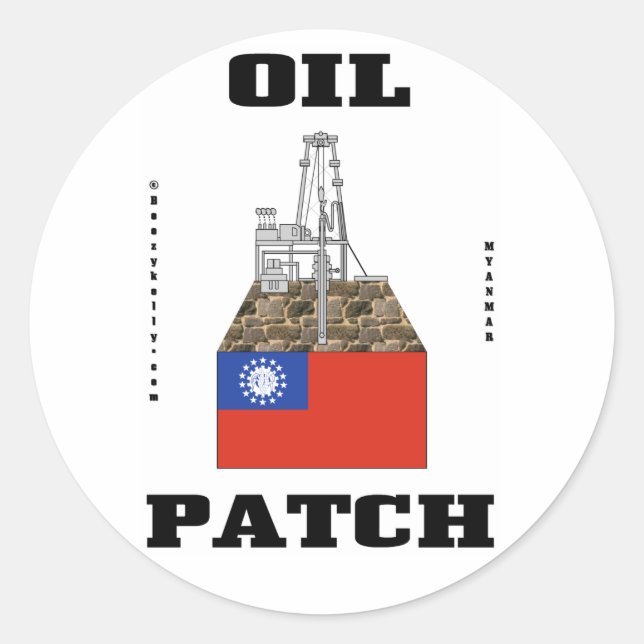 Myanmar Oil Patch,Decal,Oil Field Gift,Oil,Gas,Rig Classic Round Sticker (Front)