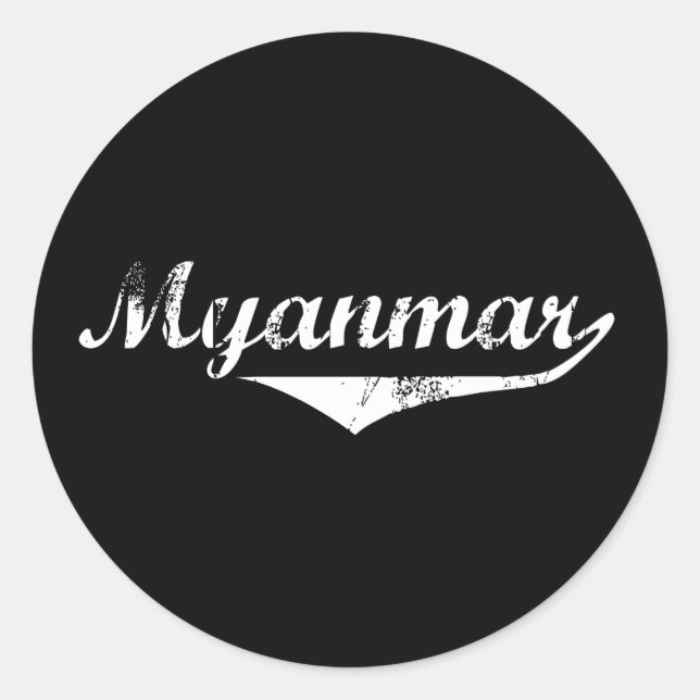 Myanmar Revolution Style Classic Round Sticker (Front)