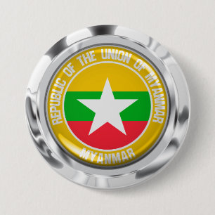 Myanmar Round Emblem 7.5 Cm Round Badge