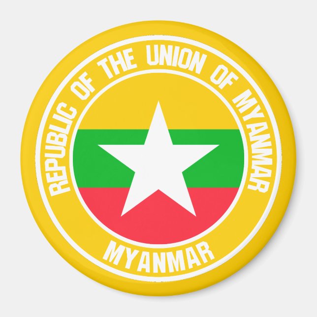 Myanmar Round Emblem Magnet (Front)