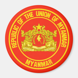 Myanmar Round Emblem Magnet