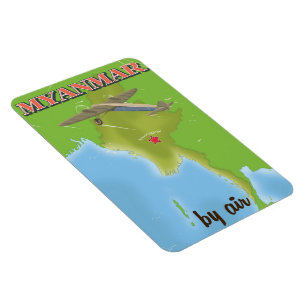 Myanmar vintage travel poster magnet