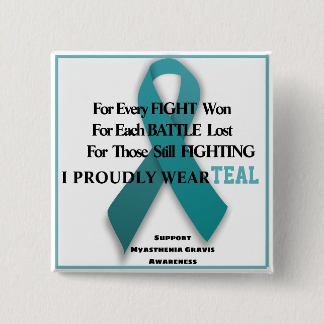 Myasthenia Gravis Awareness 15 Cm Square Badge (Front)