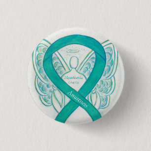 Myasthenia Gravis Awareness Angel Ribbon Art Pin