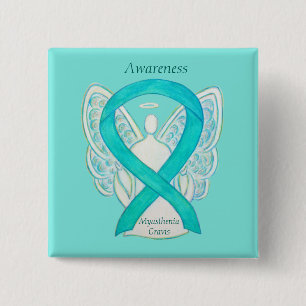 Myasthenia Gravis Awareness Angel Ribbon Art Pin