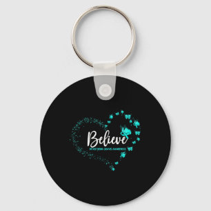 Myasthenia Gravis Awareness Butterfly Believe  Key Ring