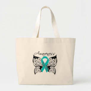 Myasthenia Gravis Awareness Butterfly Large Tote Bag
