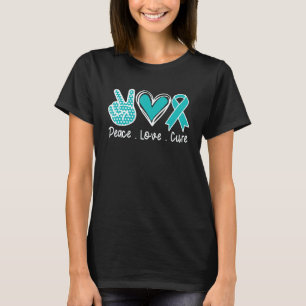 Myasthenia Gravis Awareness Month Teal Peace Love T-Shirt
