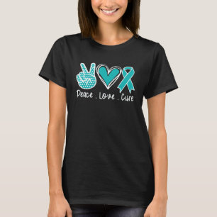 Myasthenia Gravis Awareness Month Teal Peace Love  T-Shirt