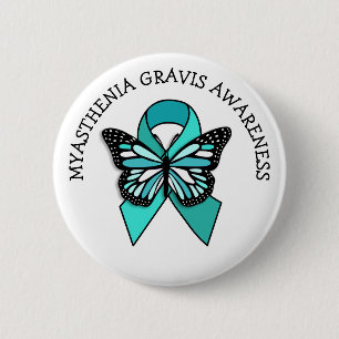 Myasthenia Gravis Awareness Ribbon Butterfly 6 Cm Round Badge
