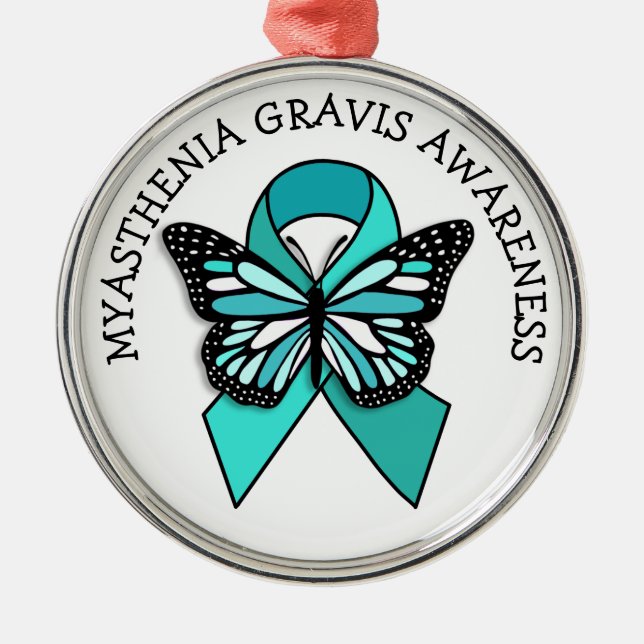 Myasthenia Gravis Awareness Ribbon Butterfly   Metal Tree Decoration (Front)