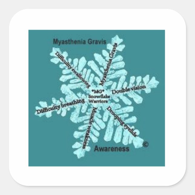 Myasthenia Gravis Awareness Square Stickers (Front)