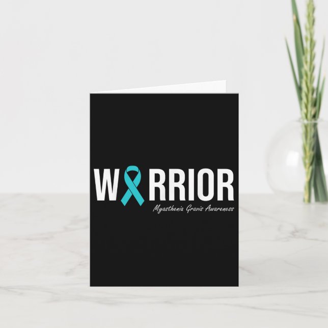 Myasthenia Gravis Awareness Teal Ribbon  Card (Front)