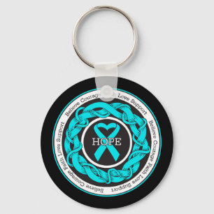 Myasthenia Gravis Hope Intertwined Ribbon Key Ring