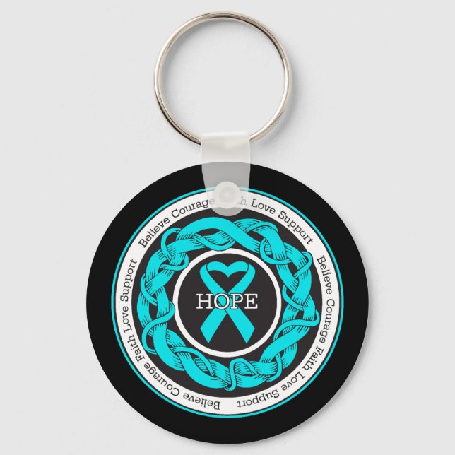 Myasthenia Gravis Hope Intertwined Ribbon Key Ring (Front)