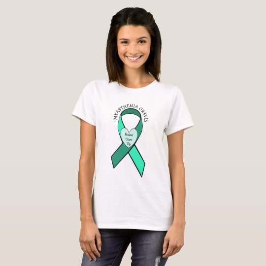 Myasthenia Gravis Never Give Up Heart Ribbon Shirt