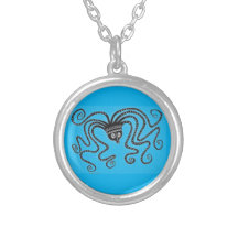Mycenaean Greek Inspired Blue Octopus Necklace