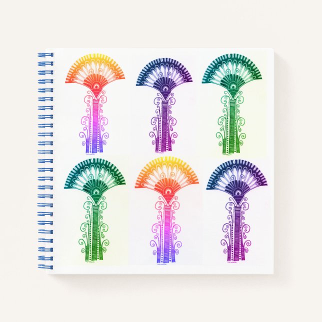 Mycenaean Greek Inspired Colourful Floral Notebook (Front)