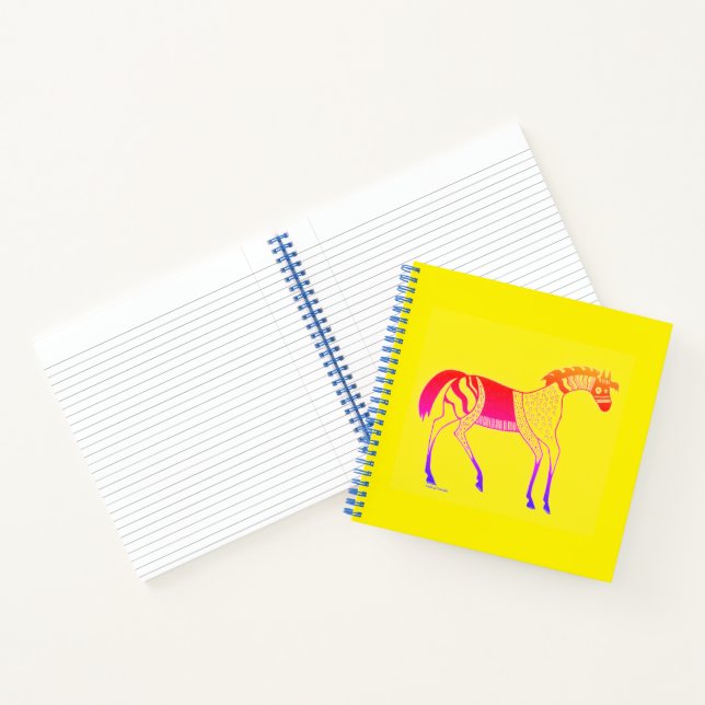 Mycenaean Greek Inspired Colourful Horse Notebook (Inside)