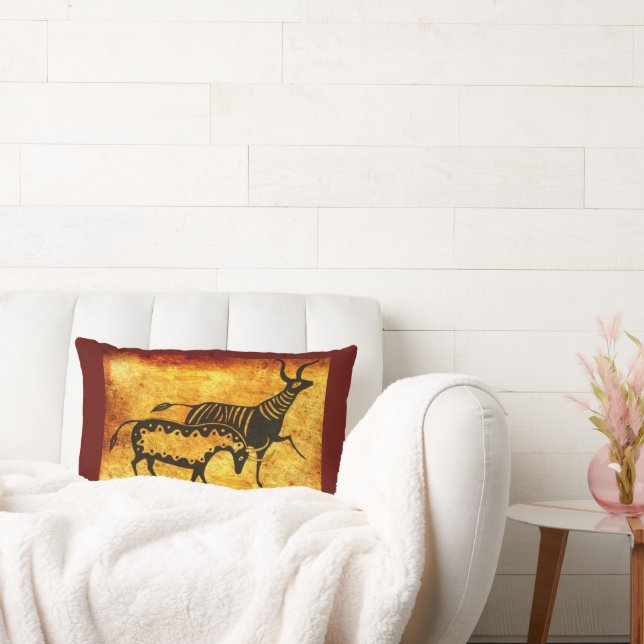 Mycenaean Greek Inspired Earth Tones Cattle Pillow (Couch)
