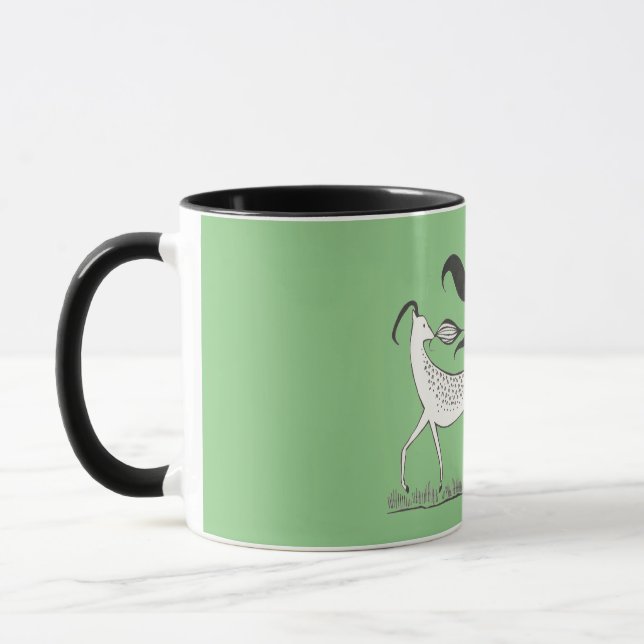 Mycenaean Greek Inspired Green Goat Mug (Left)