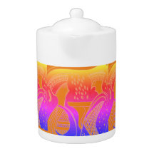 Mycenaean Greek Inspired Orange Gossips Teapot