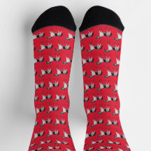 Mycenaean Greek Inspired Red Horse Socks