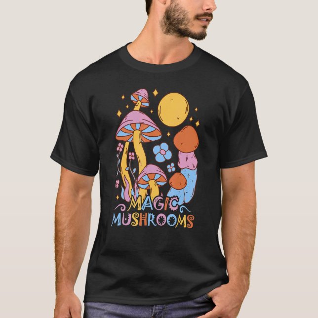 Mycology Colourful Magical Mushrooms For Hippies A T-Shirt (Front)
