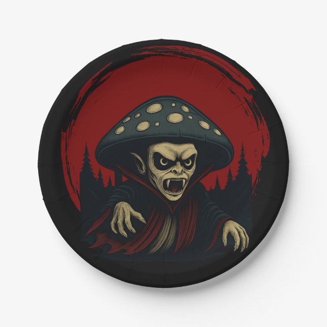 MycoVamp-Bleeding Tooth Fungi Paper Plate (Front)