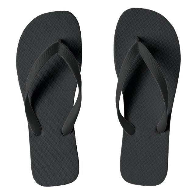Mydeas | Black Solid Colour Flip Flops (Footbed)