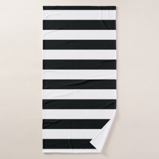 Mydeas | Black & White Thick Stripes Bath Towel
