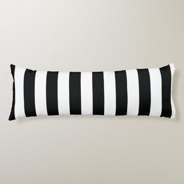 Mydeas | Black & White Thick Stripes Body Cushion (Front)