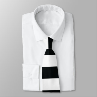 Mydeas | Black & White Thick Stripes Tie