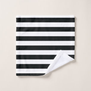 Mydeas   Black & White Thick Stripes Wash Cloth