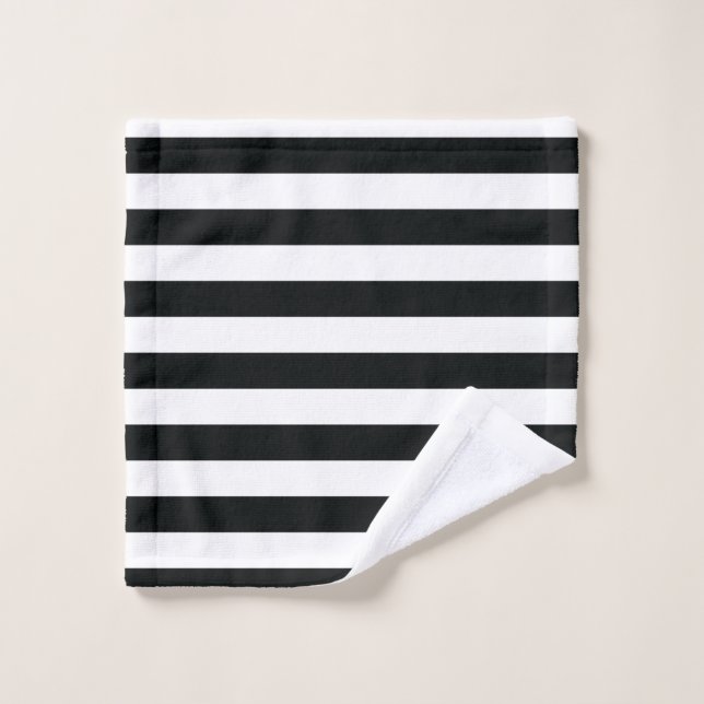 Mydeas | Black & White Thick Stripes Wash Cloth (Wash Cloth)