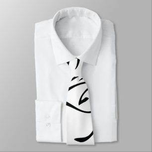 Mydeas Black & White Thin Painted Lines Tie