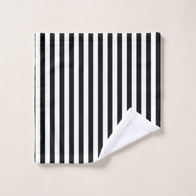 Mydeas | Black & White Thin Stripes Wash Cloth (Wash Cloth)