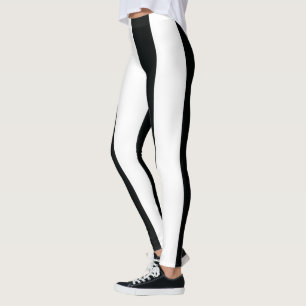 Mydeas   Black & White Wide Stripes Leggings