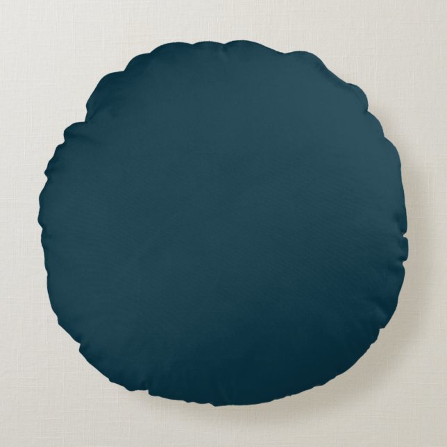 Mydeas | Royal Aquamarine Solid Colour Round Cushion (Front)
