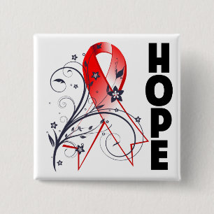 Myelodysplastic Syndromes Floral Hope Ribbon 15 Cm Square Badge