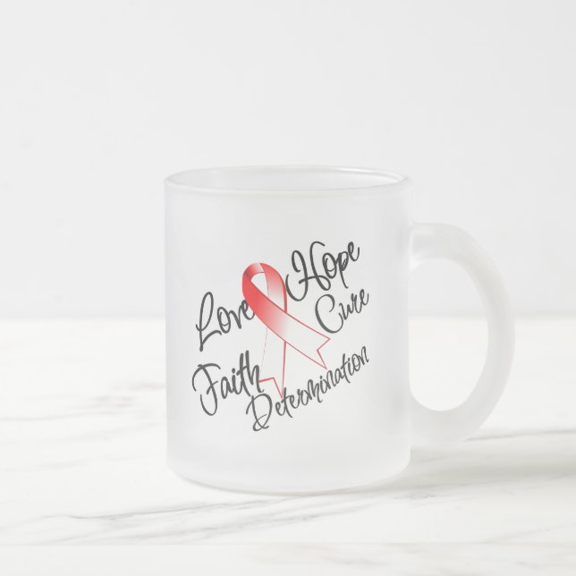 Myelodysplastic Syndromes Love Hope Determination Frosted Glass Coffee Mug (Right)