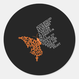 Myeloid Leukaemia Warrior Classic Round Sticker