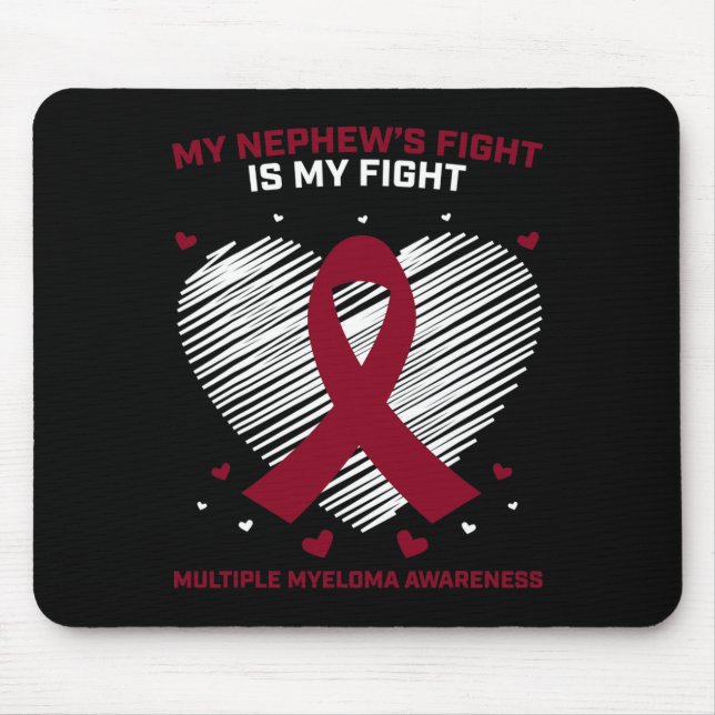 Myeloma Awareness Ribbon Blood Cancer Survivor Pla Mouse Mat (Front)